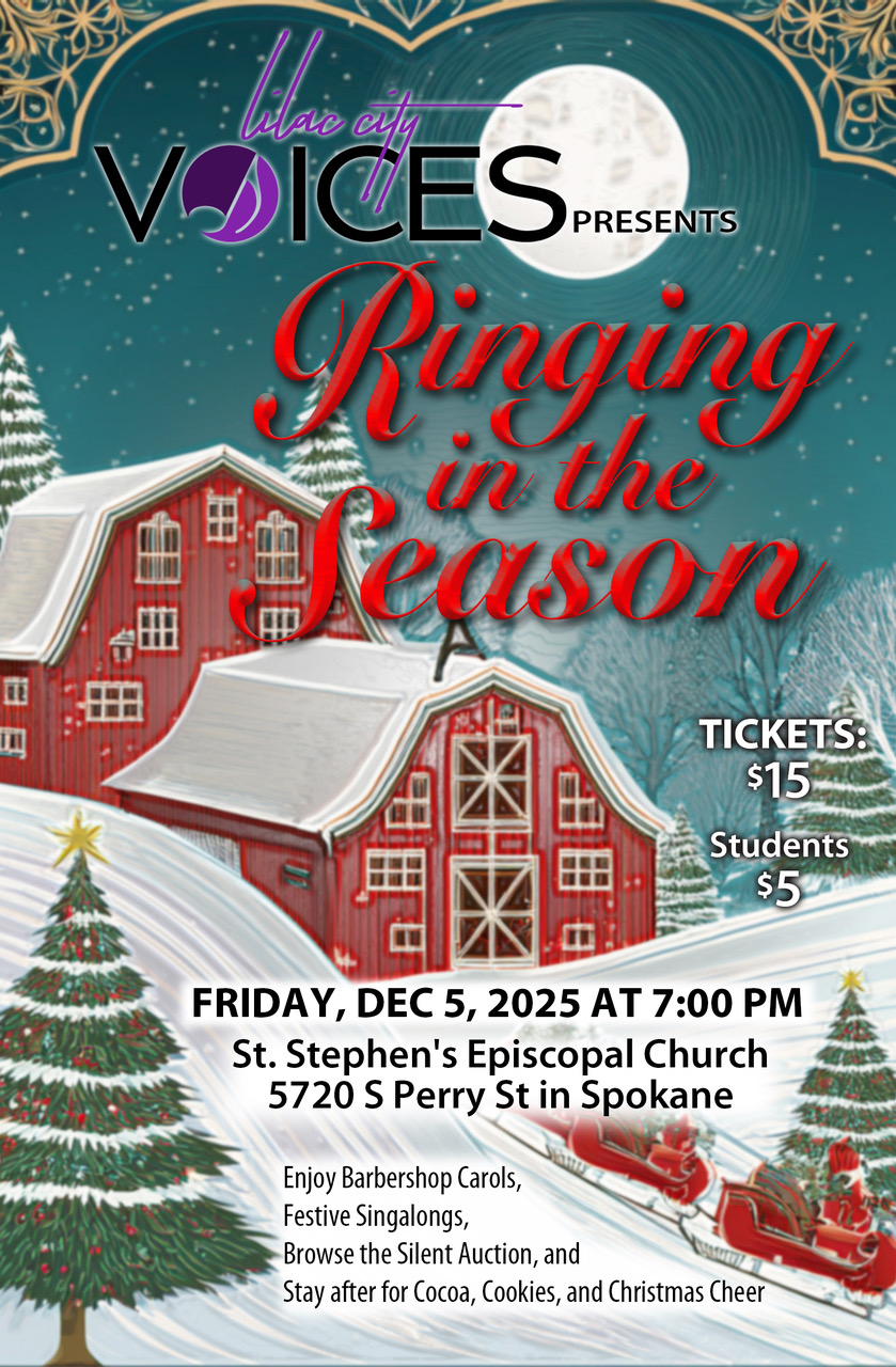 Christmas graphicOldPoster Lilac City Voices Winter Show poster
